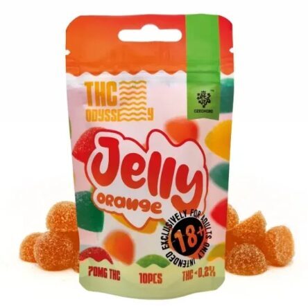 Czech CBD THC Odyssey Jelly apelsinimaitseline želee, 70 mg THC-d, 10 tk