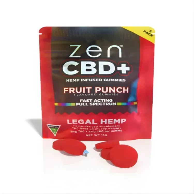 ZEN CBD THC+ Fruit Punch Gummies – 50 mg, 5 pcs, 15 g