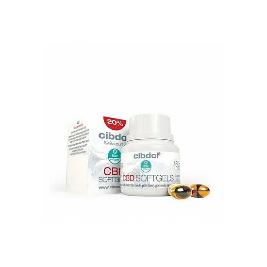Cibdol CBD-pehmytkapselit 20 % – 1920 mg CBD:tä, 60 kapselia