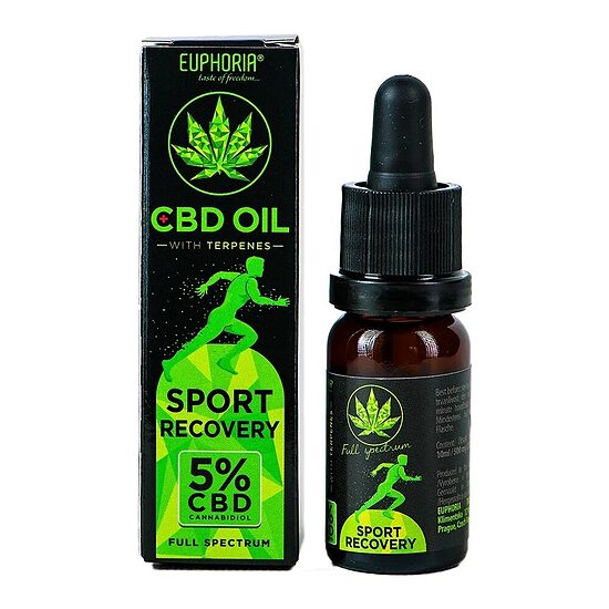 Euphoria CBD eļļa 5 % ar terpēniem – sporta profils, 500 mg, 10 ml