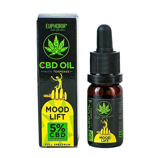 Euphoria CBD eļļa 5 % ar terpēniem – noskaņojuma profils, 500 mg, 10 ml