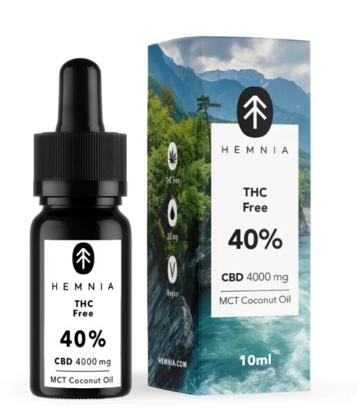 Hemnia CBD kaņepju eļļa bez THC, 40 %, 4000 mg, 10 ml
