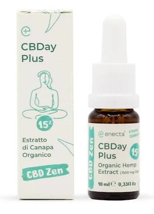 Enecta CBDay Plus ekologiškas viso spektro CBD kanapių ekstrakto aliejus 15 %, 1500 mg, 10 ml