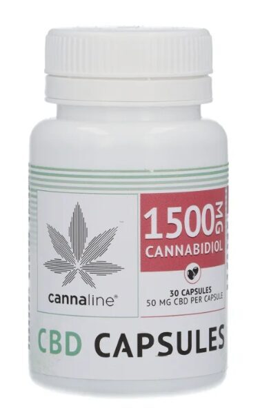 Cannaline CBD kapsulės – 1500 mg CBD, 30 × 50 mg