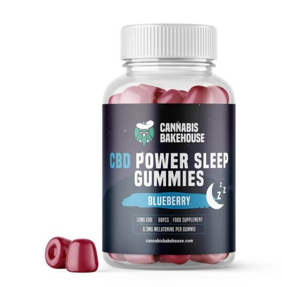 Cannabis Bakehouse CBD-kumimakeiset + melatoniini – Power Sleep, 900 mg CBD:tä (60 kpl × 15 mg), 125 g