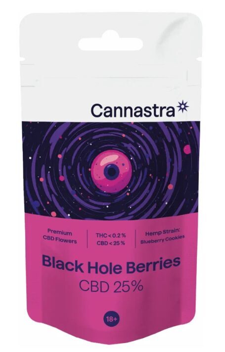 Cannastra CBD kaņepju ziedi “Black Hole Berries” – 25 % CBD