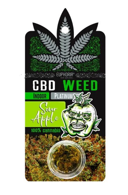 Euphoria CBD kanapių žiedai „Platinum Sour Apple“, 0,7 g