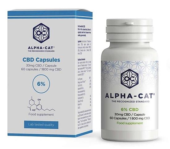 Alpha-CAT CBD-kapselit – 1800 mg CBD, 60 × 30 mg