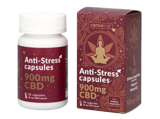 Cannaline CBD Anti-Stress -kapselit – 900 mg CBD, 30 × 30 mg