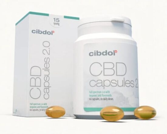 Cibdol täyden spektrin CBD-pehmytkapselit 15 % – 1500 mg CBD, 60 kpl