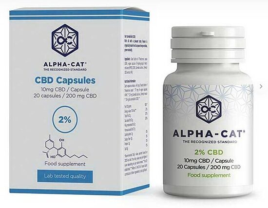 Alpha-CAT CBD-kapselit – 200 mg CBD, 20 × 10 mg