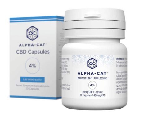 Alpha-CAT CBD kapsulas – 400 mg CBD, 20 × 20 mg