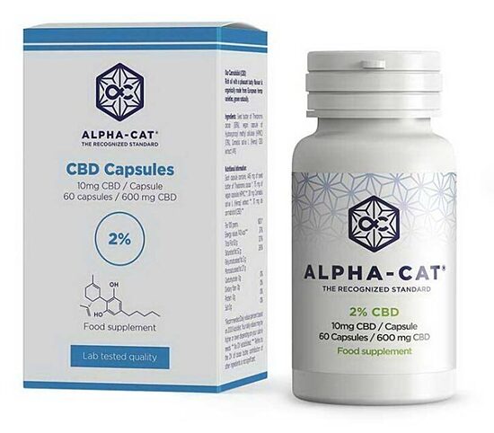 Alpha-CAT CBD kapsulas – 600 mg CBD, 60 × 10 mg