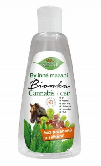 Bione Bio Bionka žolelių masažinis tonikas su kanapėmis ir CBD – 200 ml