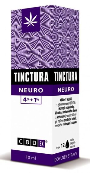 CBDex Tinctura Neuro 4%+1% tinktūra, 10 ml