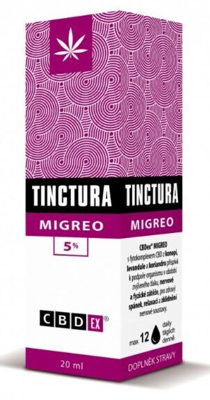 CBDex Tinctura Migreo 5 % CBD tinktūra, 20 ml