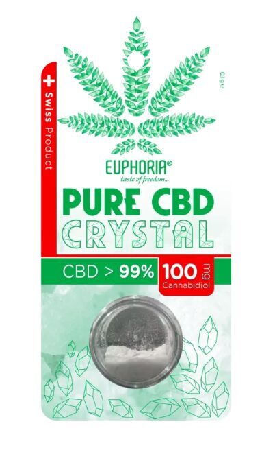 Euphoria Pure CBD kristāli 99 %, 100 mg, 0,1 g
