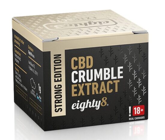 Eighty8 Crumble CBD ekstrakts – līdz 85 % CBD, THC <0,2 %, 1 g