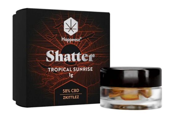 Happease Tropical Sunrise Shatter CBD ekstrakts 58 %, 1 g