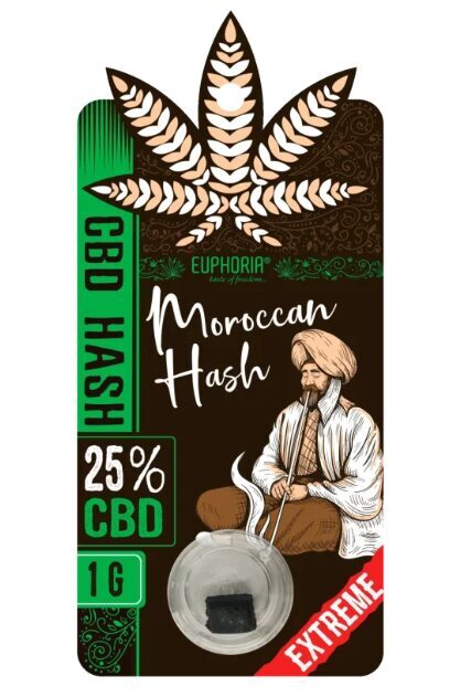 Euphoria Moroccan CBD hašišs, 25 % CBD, THC <0,2 %, 1 g