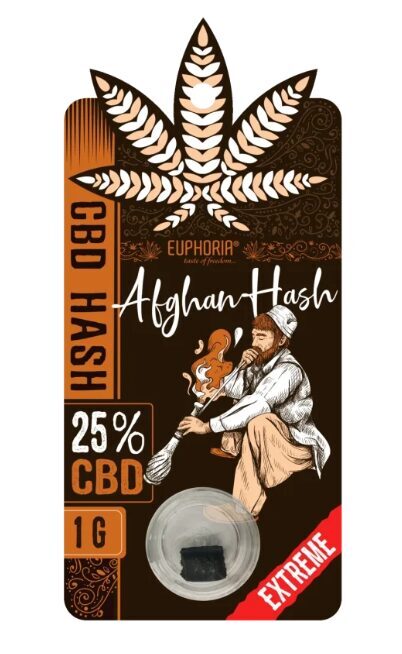 Euphoria Afghan CBD hašišs, 25 % CBD, THC <0,2 %, 1 g