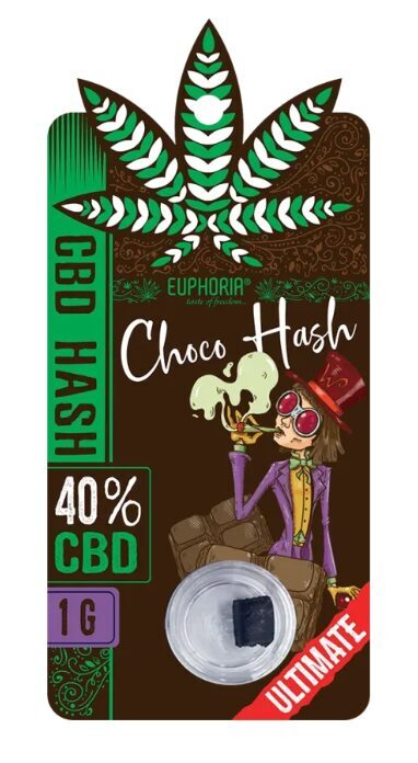 Euphoria Choco CBD hašišs, 40 % CBD, THC <0,2 %, 1 g