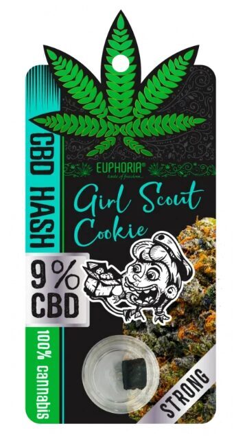 Euphoria Girl Scout Cookie CBD hašišs, 9 % CBD, THC <0,2 %, 1 g