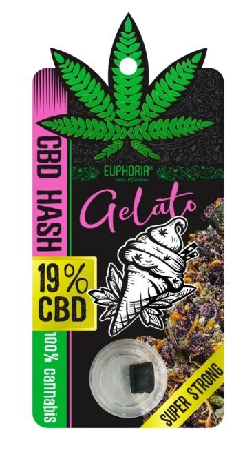 Euphoria GELATO CBD hašišs, 19 % CBD, THC <0,2 %, 1 g