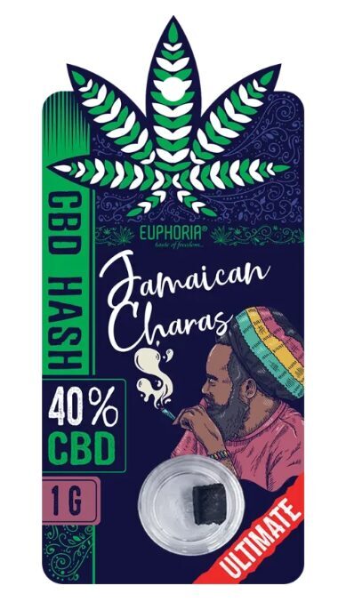 Euphoria Jamaican Charas CBD hašišs, 40 % CBD, THC <0,2 %, 1 g