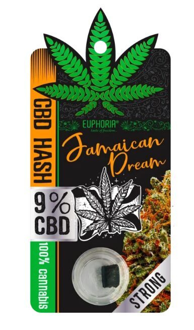 Euphoria Jamaican Dream CBD hašišs, 9 % CBD, THC <0,2 %, 1 g