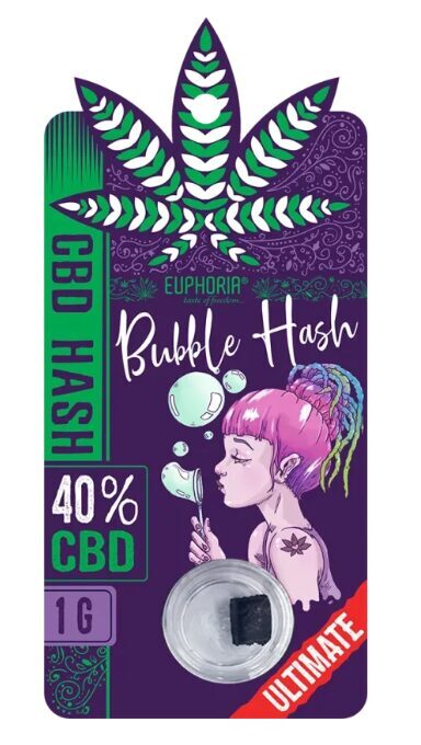 Euphoria Bubble CBD hašišs, 40 % CBD, THC <0,2 %, 1 g