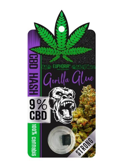 Euphoria Gorilla Glue CBD hašišs, 9 % CBD, THC <0,2 %, 1 g