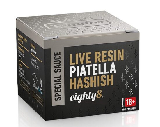 Eighty8 Live Resin Piatella CBD hašišs, 63 % CBD, 1 g