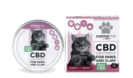 Alpha-Cannaline CBD-voide kissojen tassuille ja kynsille, 100 mg CBD, 30 ml