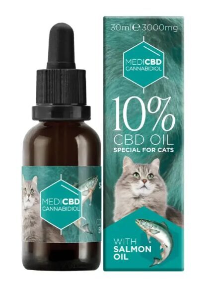 MediCBD CBD-öljy kissoille lohiöljyllä, 10 % CBD, 3000 mg, 30 ml