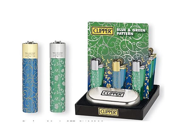 Clipper Metal Blue Green Pattern – metallist tulemasin