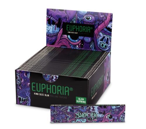 Euphoria King Size Slim Psychedelic sukimo popierėliai, 50 pakelių