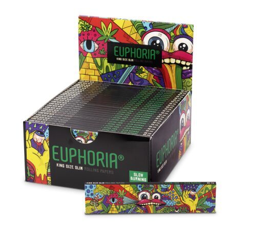 Euphoria Vibrant Kingsize Slim sukimo popierėliai, 50 pakelių / dėžutė