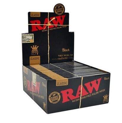 RAW Black King Size Slim sukimo popierėliai, 50 vnt. / dėžutė