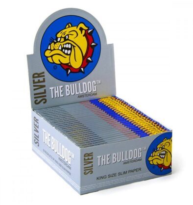The Bulldog Original Silver King Size Slim sukimo popierėliai, 50 pakelių / dėžutė