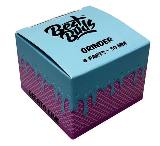 Best Buds Flat Square Aluminium Grinder Rust – 2 dalių aliuminio smulkintuvas, 50 mm