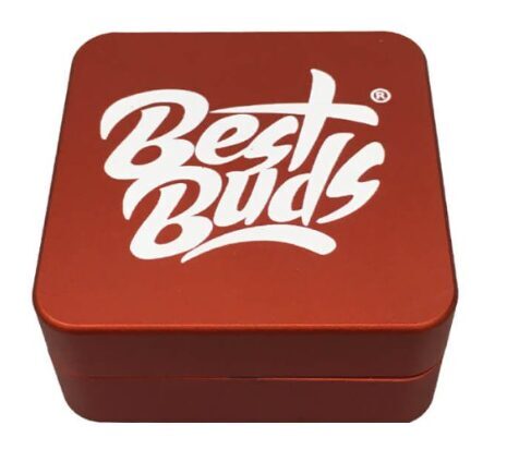 Best Buds Flat Square Aluminium Grinder Rust – 2 dalių aliuminio smulkintuvas, 50 mm