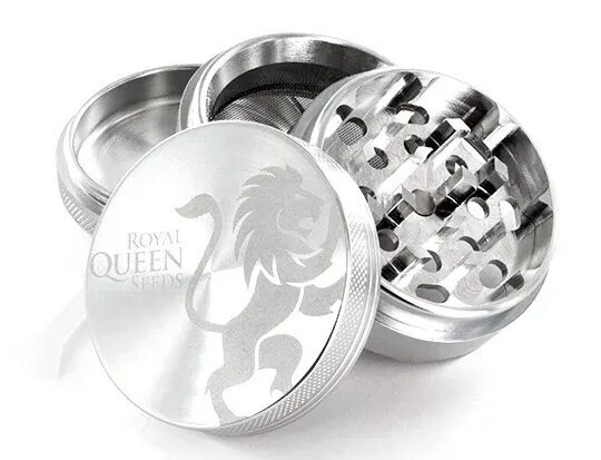 Royal Queen Seeds Metal Engraved metalinis smulkintuvas, 4 dalių, 55 mm