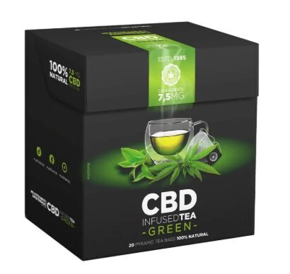 Multitrance CBD vihreä tee, 7,5 mg CBD, 20 teepussia × 10 rasiaa, 400 g