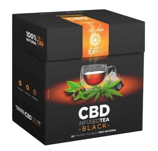 Multitrance Original Amsterdam musta tee CBD:llä, 7,5 mg CBD, 20 teepussia