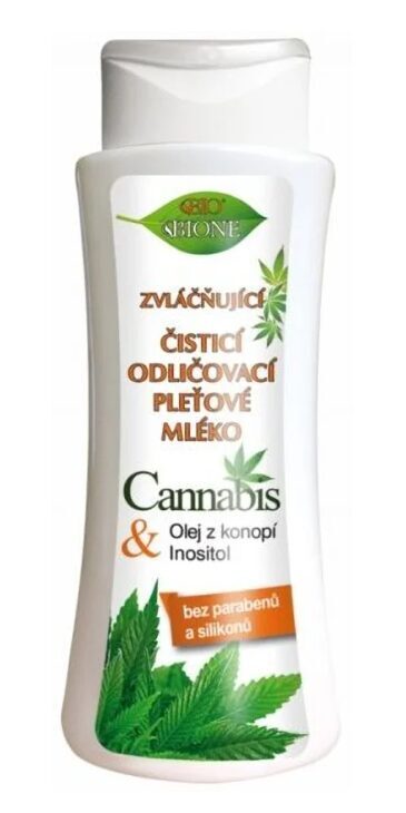 Bione Cannabis beruhigende und regenerierende Gesichtslotion zur Make-up-Entfernung, 255 ml