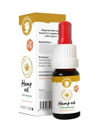 Cannadorra CBD-Hanföl mit Rosmarin – regenerierendes Serum, 5 % CBD, 10 ml