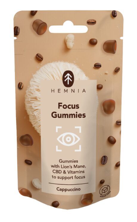 Hemnia Focus guminukai koncentracijai palaikyti, kapučino skonio, 30 vnt., 30 g