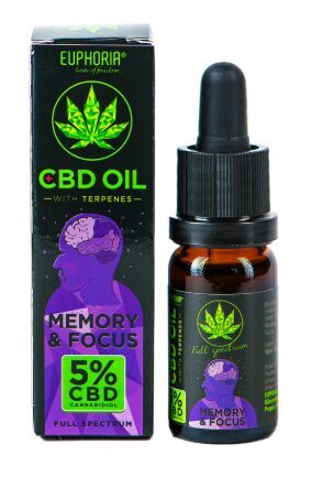 Euphoria CBD-Öl 5 % mit Terpenen – Memory & Focus, 500 mg, 10 ml