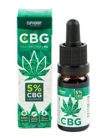 Euphoria CBG:CBD Vollspektrum-Hanföl 5 % – 500 mg CBG + 100 mg CBD, 10 ml